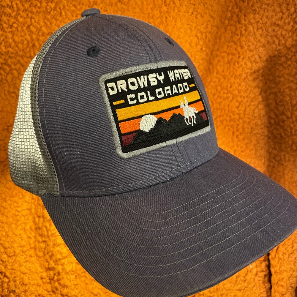 Ouray Drowsy Water Colorado Gray & Blue Trucker Hat Adjustable SnapBack Cap